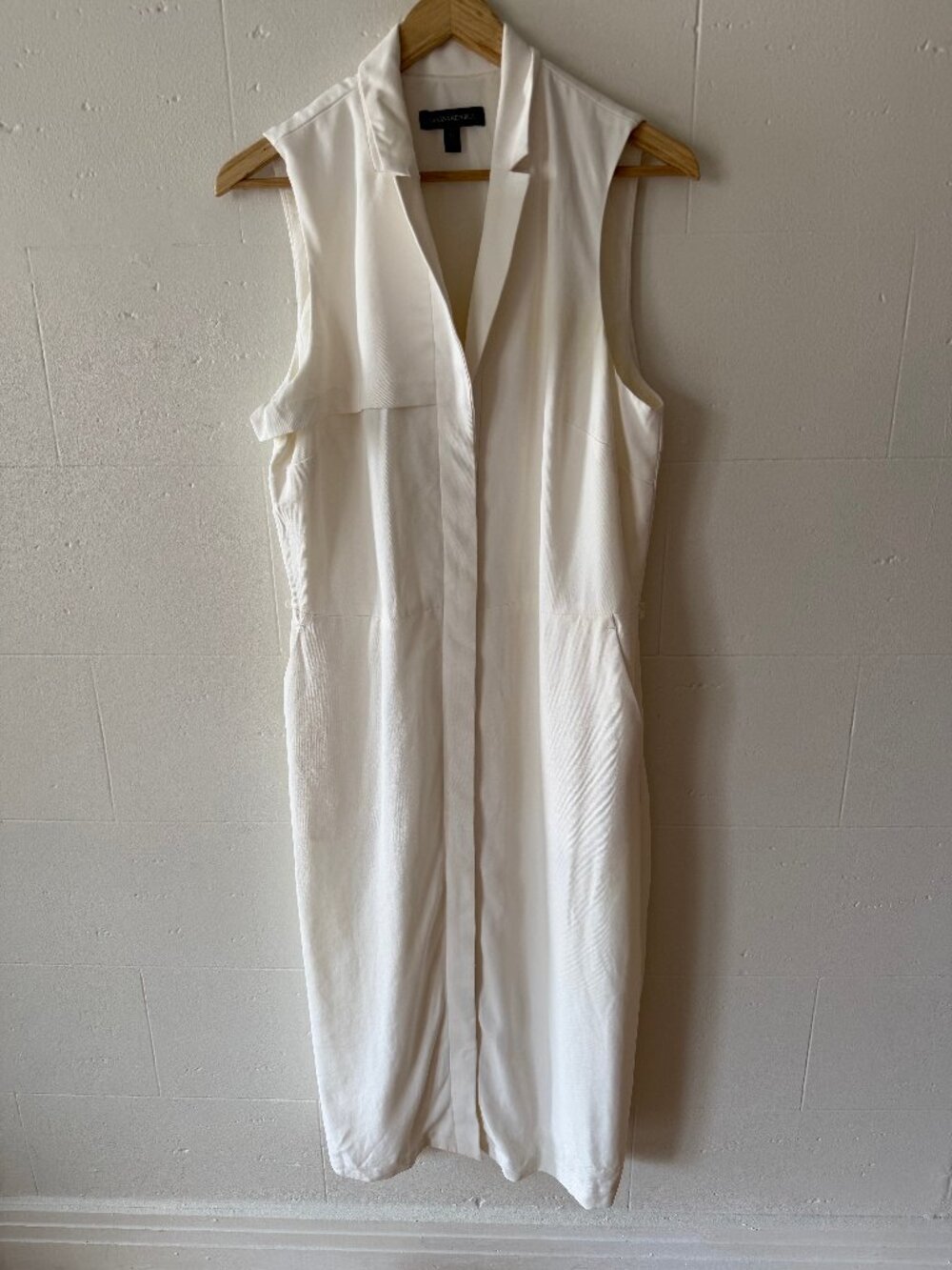 Banana Republic | White Maxi Sleeveless Summer Shirt Dress | Size 12